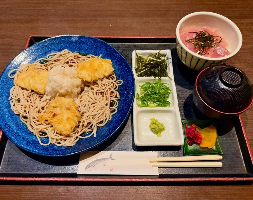 冷やしそば　鬼おろし　鶏天　蕎麦　そば　マグロ丼　まぐろ　ぜん　徳山　居酒屋　個室　ランチ
